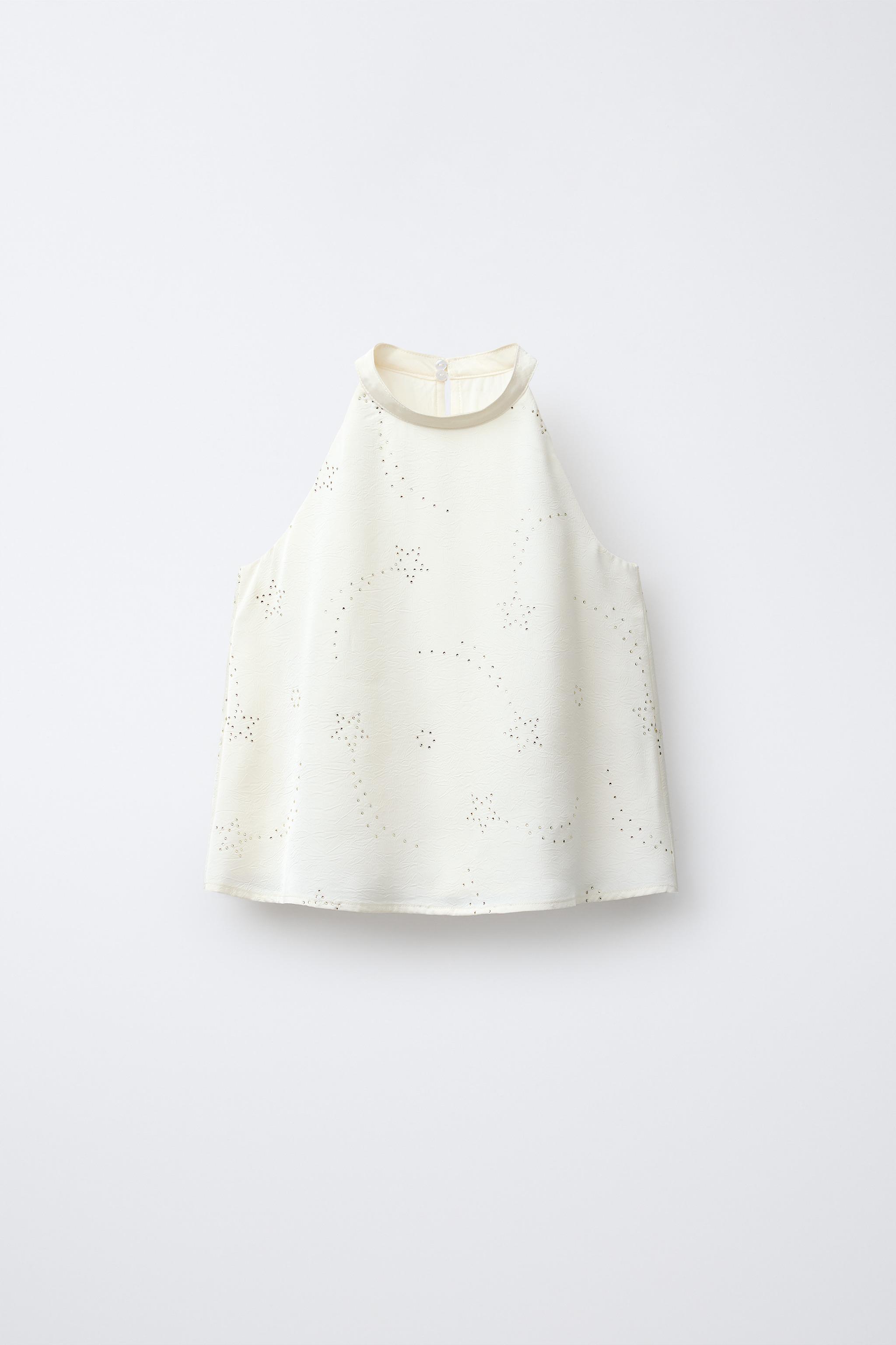 RHINESTONE HALTER NECK TOP